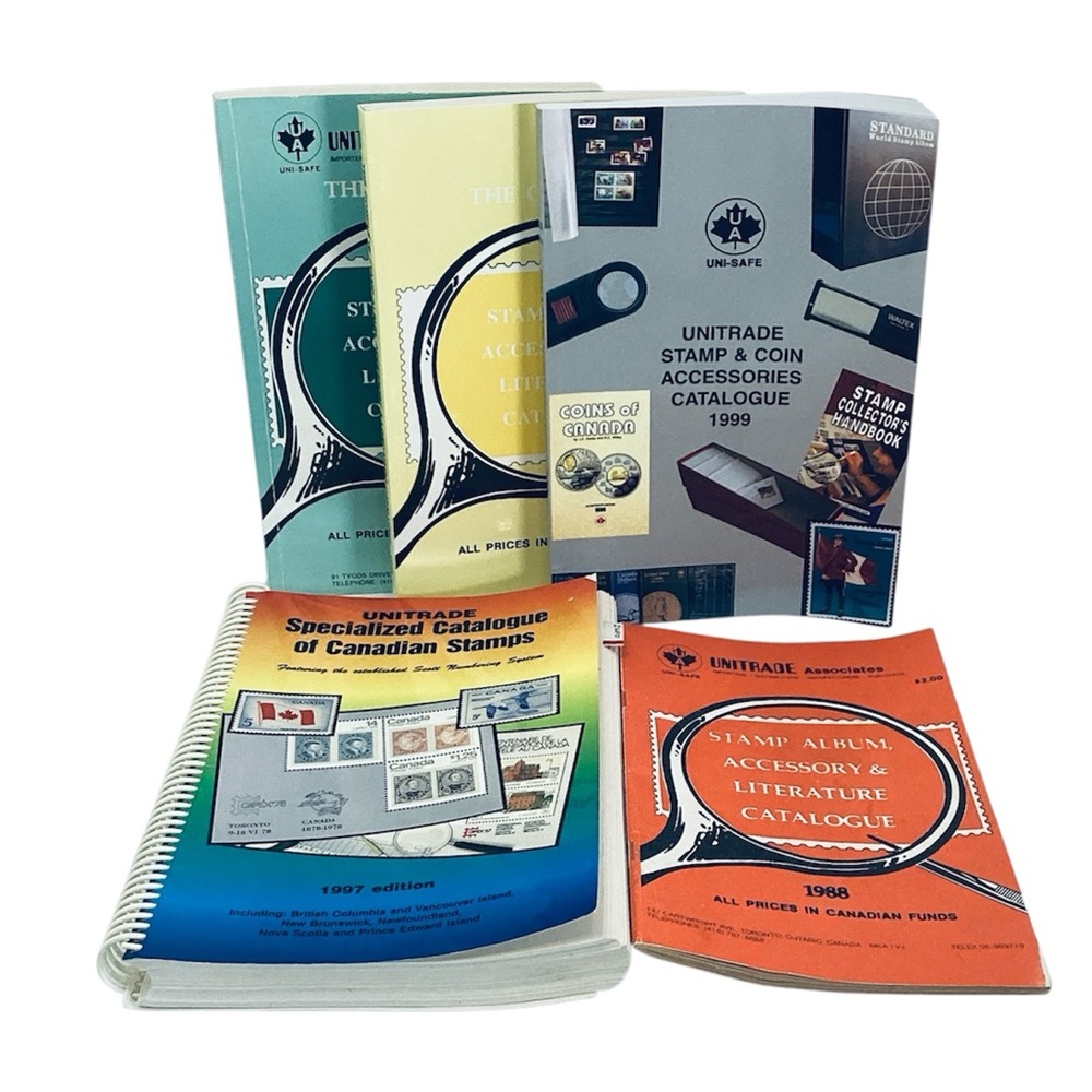 🍄 Unitrade Stamp and Coin Catalogues Set - 5pc.